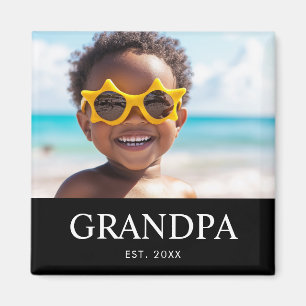 Grandpa Established Photo Father's Day  Magnet
