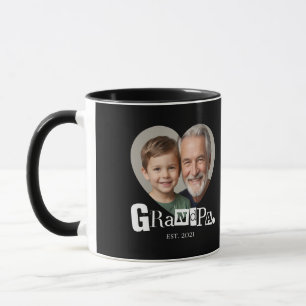 Grandpa Established Photo Gift For Grandfather Mug
