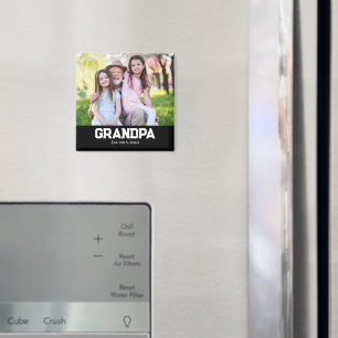 Grandpa Established Photo Gift Magnet