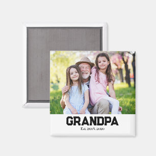 Grandpa Established Photo Gift Magnet