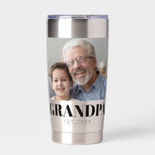 Grandpa Established Photo Grandparents Day Insulated Tumbler