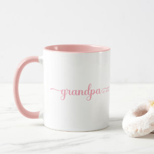 Grandpa Established   Two Tone Pink & White Mug