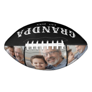 Grandpa Established Typography Black 3 Photo American Football