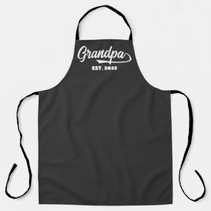 Grandpa Established Typography New Grandpa Gift Apron
