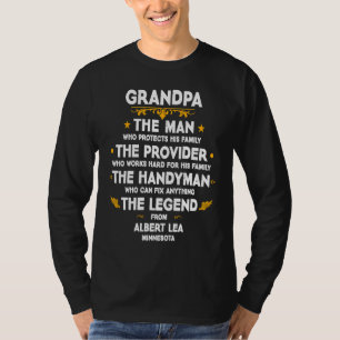 Grandpa family Quote USA City Albert Lea Minnesota T-Shirt