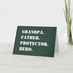 Grandpa Father Protector Hero Text Father's Day Card