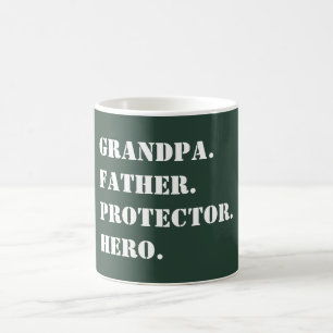 Grandpa Father Protector Hero Text Father's Day Coffee Mug