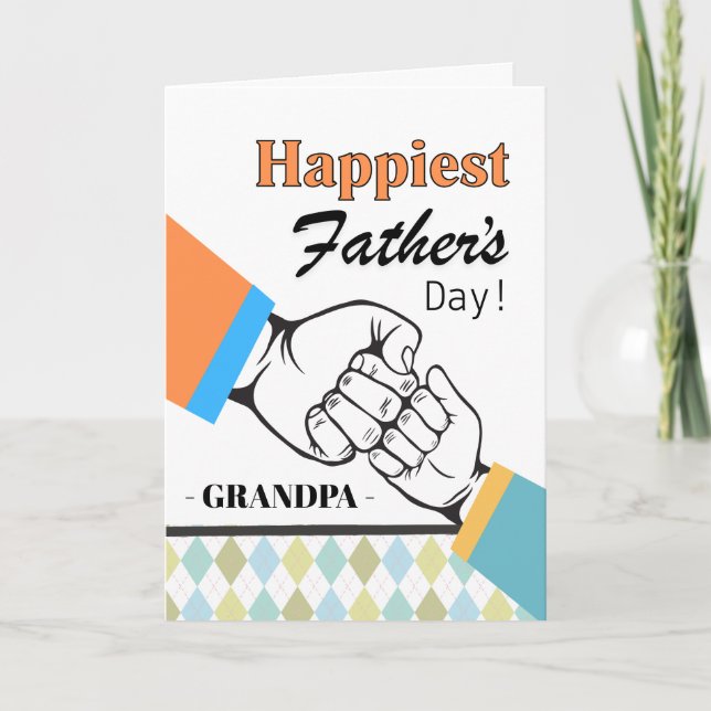 Grandpa Father’s Day Fist Bump Inspirational  Card (Front)