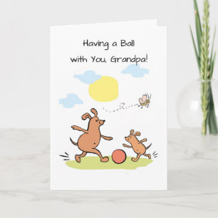 Grandpa Father’s Day with Grandson Cute Cartoon Card