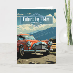 Grandpa Father's Day Retro Car Styling Holiday Card