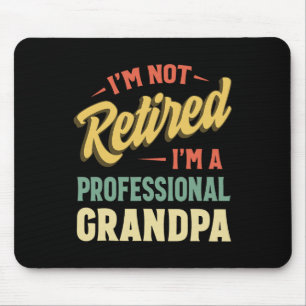 Grandpa For Men Funny Fathers Day Retired Grandpa  Mouse Mat