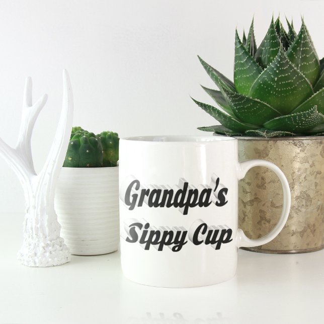 Grandpa funny coffee quote black text coffee mug (Creator Uploaded)
