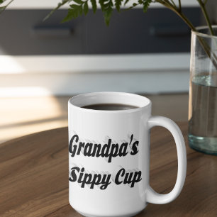 Grandpa funny coffee quote black text large coffee mug