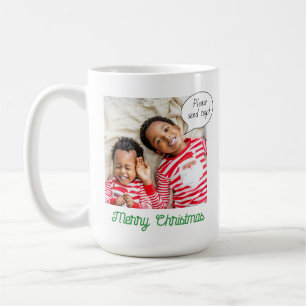 Grandpa Funny Comment Bubble Green Photo Christmas Coffee Mug