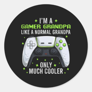 Grandpa Gaming Gaming Shirt Funny Video Game Gamer Classic Round Sticker