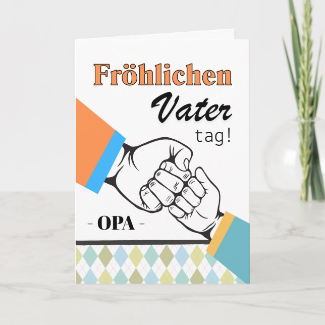 Grandpa German Father’s Day Fist Bump Card (Front)