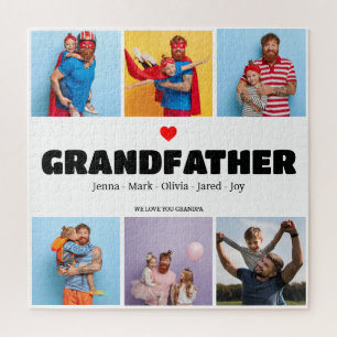 Grandpa gift 6 Photo Collage Father's day Gift Jigsaw Puzzle