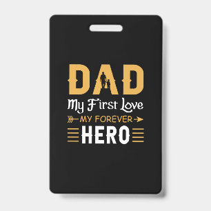 Grandpa Gift Dad My Forever Hero ID Badge
