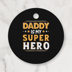 Grandpa Gift Daddy Is My Super Hero Favour Tags