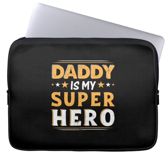 Grandpa Gift | Daddy Is My Super Hero Laptop Sleeve (Front)