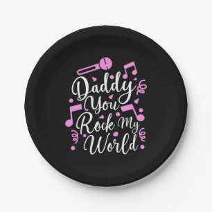 Grandpa Gift   Daddy You Rock My World Paper Plate