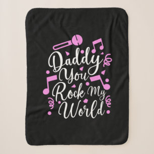Grandpa Gift Daddy You Rock My World Sherpa Blanket