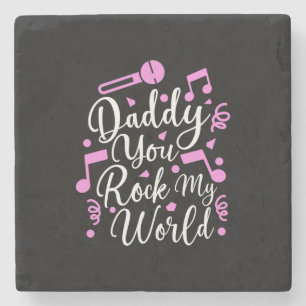 Grandpa Gift Daddy You Rock My World Stone Coaster