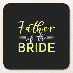 Grandpa Gift Father Of The Bride Square Paper Coaster