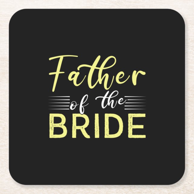 Grandpa Gift | Father Of The Bride Square Paper Coaster (Front)