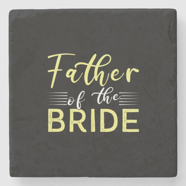 Grandpa Gift | Father Of The Bride Stone Coaster (Front)