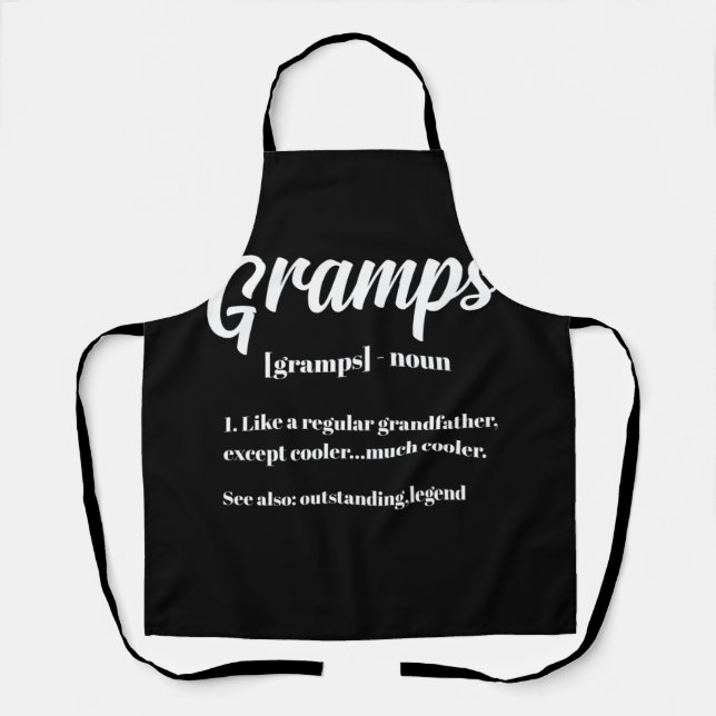 Grandpa Gift for Gramps Definition Fathers Day Apron (Front)