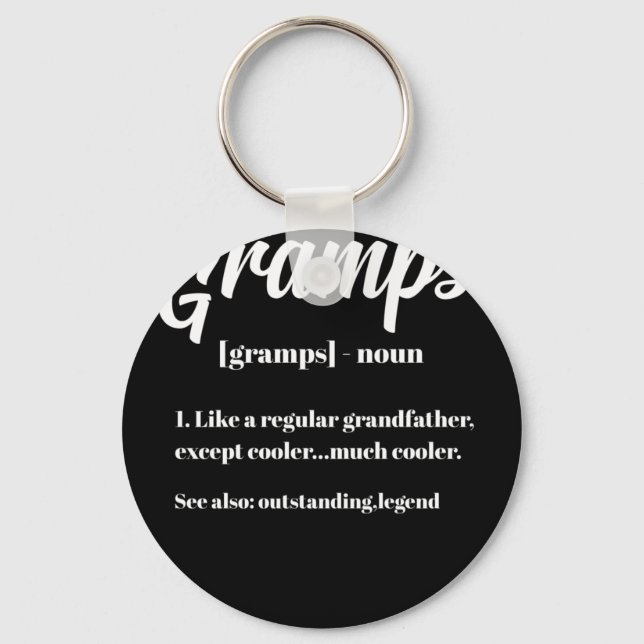 Grandpa Gift for Gramps Definition Fathers Day Key Ring (Front)