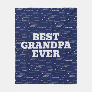 Grandpa Gift Grandchildren 5-7 Names Fleece Blanket