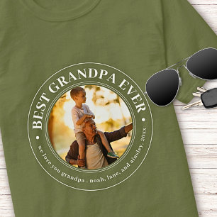Grandpa Gift Love You Papa Best Grandpa Ever Photo T-Shirt