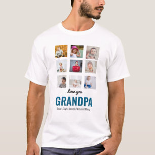Grandpa Gift   Love You Papa Photo T-Shirt