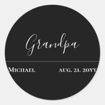 Grandpa Gift- Modern Jet Black Personalised