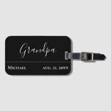 Grandpa Gift- Modern Jet Black Personalised