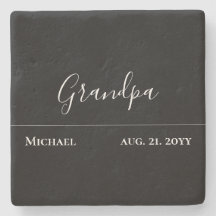 Grandpa Gift- Modern Jet Black Personalised