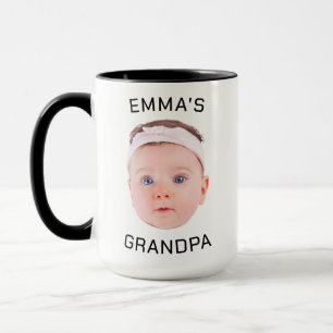 Grandpa Gift Mug, Custom Baby Face, Photo Gift Mug