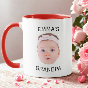 Grandpa Gift Mug, Custom Baby Face, Photo Gift Mug