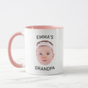 Grandpa Gift Mug, Custom Baby Face, Photo Gift Mug