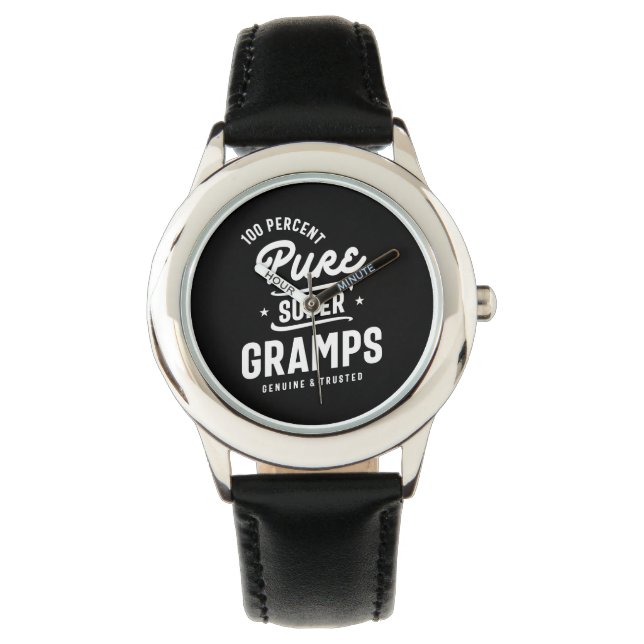 Grandpa Gifts 100 Percent Pure Super Gramps Tee Watch (Front)