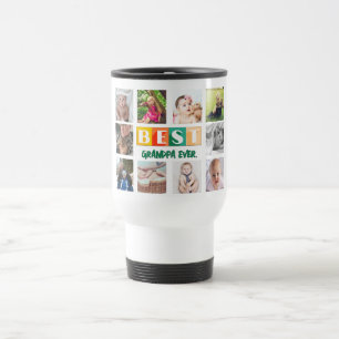Grandpa Gifts Personalized Grandkids Photo Collage Travel Mug