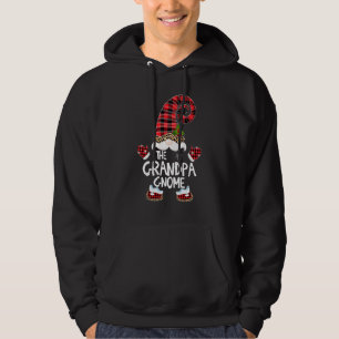 Grandpa Gnome Buffalo Plaid Matching Family Christ Hoodie