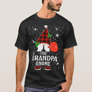 Grandpa Gnome Buffalo Plaid Matching Family Christ T-Shirt