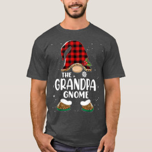 Grandpa Gnome Buffalo Plaid Matching Family Christ T-Shirt