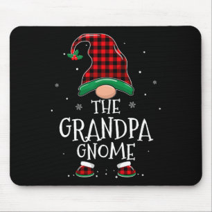 Grandpa Gnome Xmas Family Matching Plaid Christmas Mouse Mat