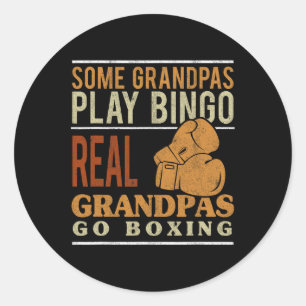 Grandpa Go Boxing Kickboxer Kickboxing Grandfather Classic Round Sticker