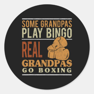 Grandpa Go Boxing Kickboxer Kickboxing Grandfather Classic Round Sticker