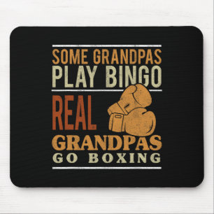 Grandpa Go Boxing Kickboxer Kickboxing Grandfather Mouse Mat